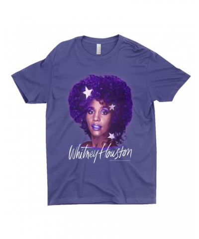 Whitney Houston T-Shirt | Whitney Album Photo Purple Design Shirt $7.37 Shirts