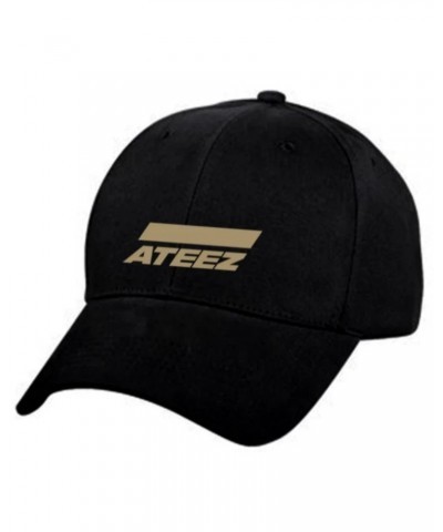 ATEEZ Golden Logo Black Baseball Cap $7.59 Hats
