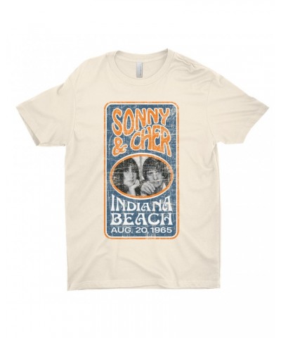 Sonny & Cher T-Shirt | Indiana Beach Vertical Concert Banner Distressed Shirt $6.45 Shirts