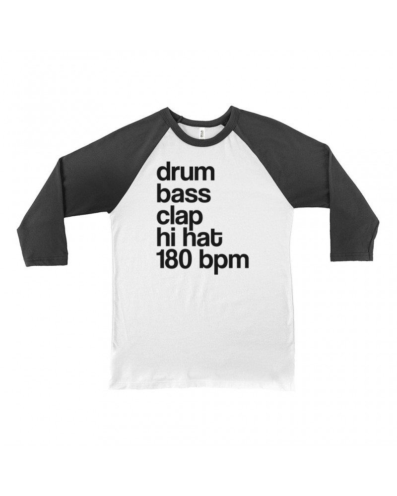 Music Life 3/4 Sleeve Baseball Tee | Drum Bass Clap Shirt $5.42 Shirts