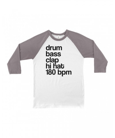 Music Life 3/4 Sleeve Baseball Tee | Drum Bass Clap Shirt $5.42 Shirts