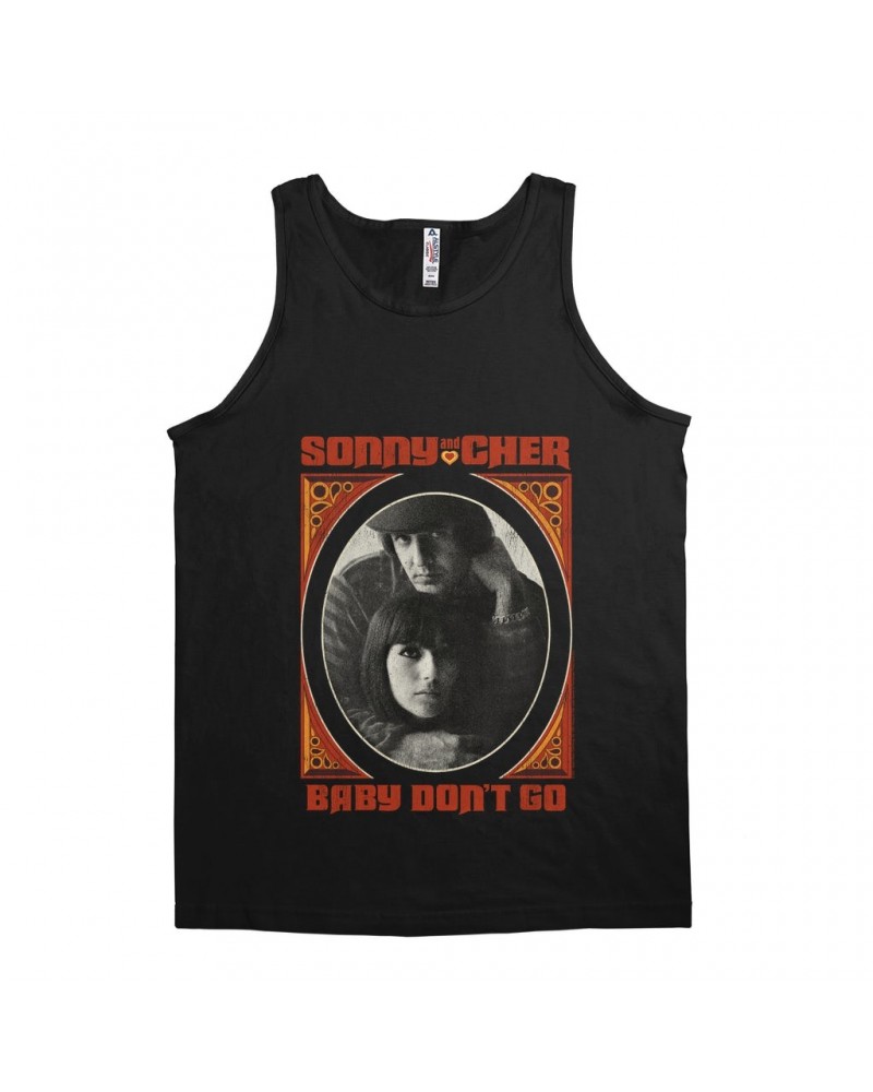 Sonny & Cher Unisex Tank Top | Baby Don't Go Rust Frame Image Distressed Shirt $8.39 Shirts