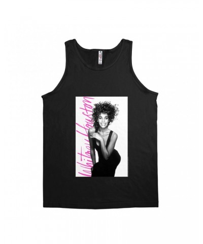 Whitney Houston Unisex Tank Top | Album Photo With Hot Pink Signature Image Shirt $7.77 Shirts