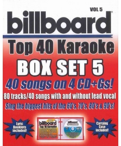 Party Tyme Karaoke BILLBOARD TOP 40 KARAOKE BOX SET VOL.5 (4CD+G/40+40-SONG PARTY PACK) $13.25 CD