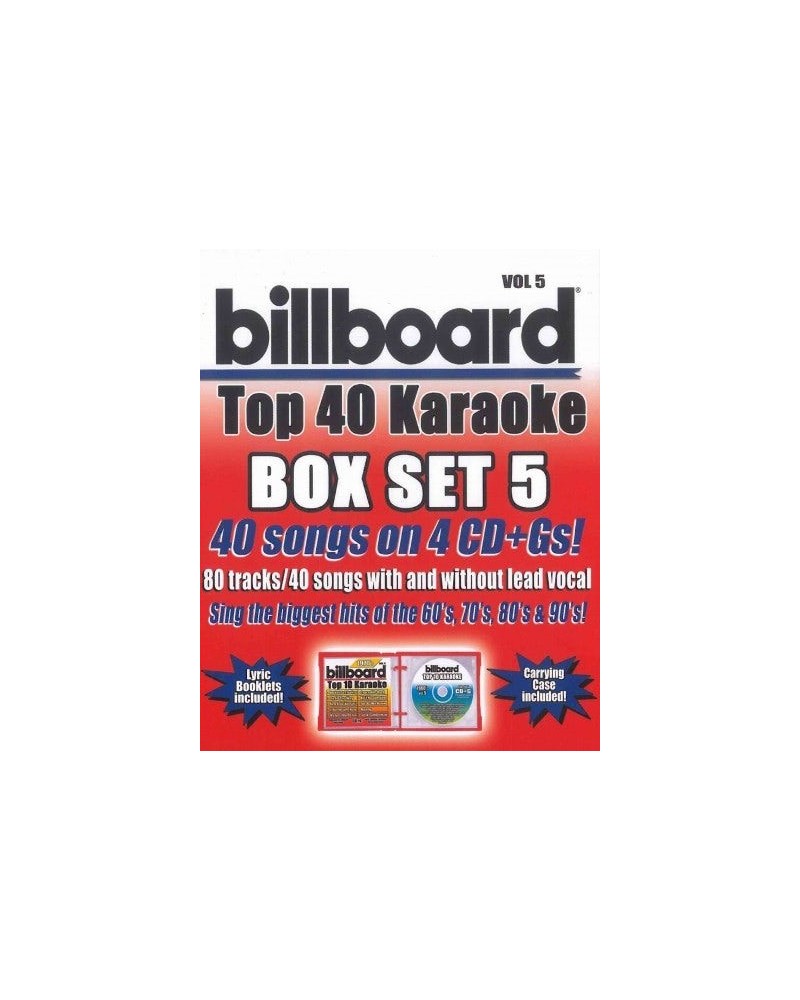 Party Tyme Karaoke BILLBOARD TOP 40 KARAOKE BOX SET VOL.5 (4CD+G/40+40-SONG PARTY PACK) $13.25 CD