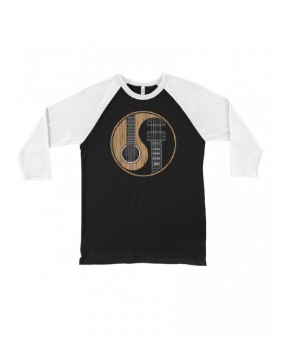 Music Life 3/4 Sleeve Baseball Tee | Guitar Yin-Yang Shirt $4.68 Shirts