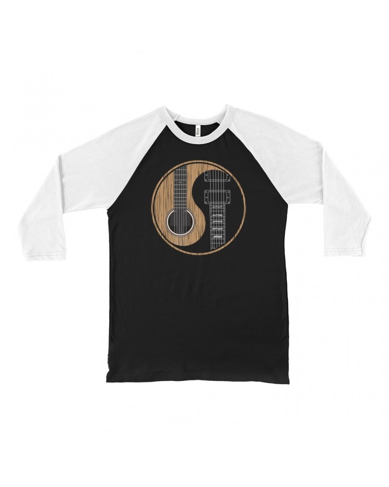 Music Life 3/4 Sleeve Baseball Tee | Guitar Yin-Yang Shirt $4.68 Shirts