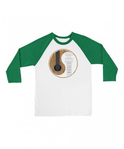 Music Life 3/4 Sleeve Baseball Tee | Guitar Yin-Yang Shirt $4.68 Shirts