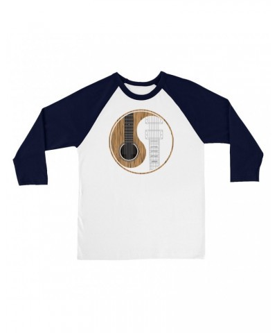 Music Life 3/4 Sleeve Baseball Tee | Guitar Yin-Yang Shirt $4.68 Shirts