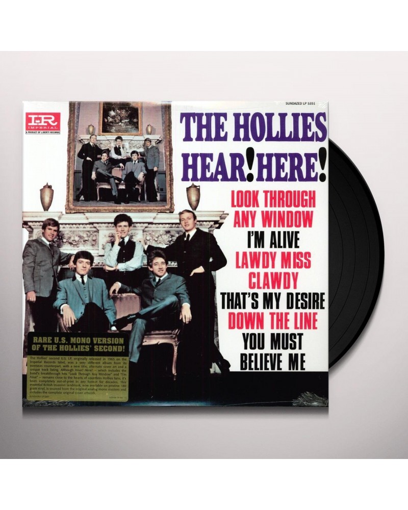 The Hollies HEAR HERE Vinyl Record $4.75 Vinyl