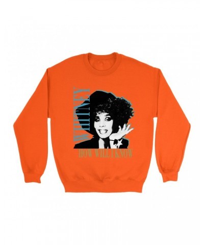 Whitney Houston Bright Colored Sweatshirt | How Will I Know Negative Design Sweatshirt $5.12 Sweatshirts