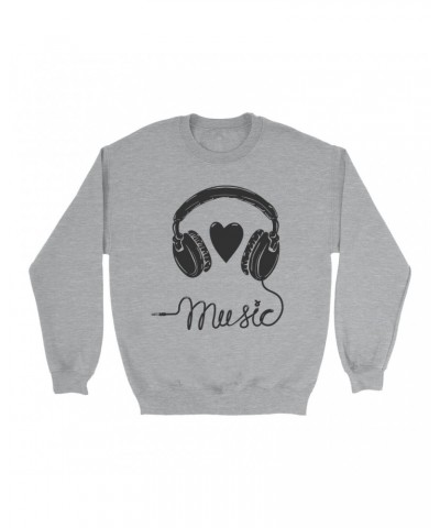 Music Life Sweatshirt | I Heart Music Sweatshirt $17.74 Sweatshirts