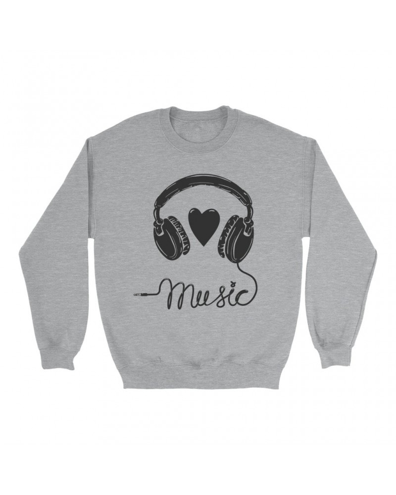 Music Life Sweatshirt | I Heart Music Sweatshirt $17.74 Sweatshirts