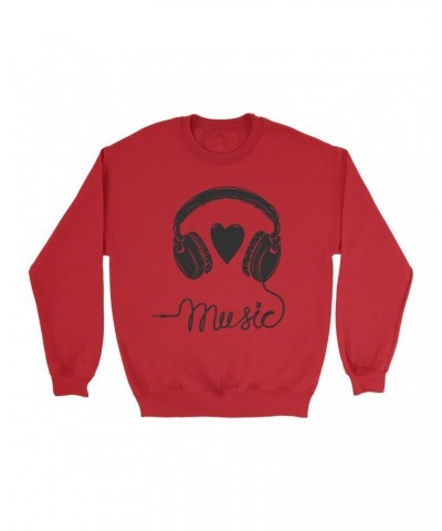 Music Life Sweatshirt | I Heart Music Sweatshirt $17.74 Sweatshirts