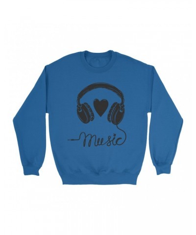 Music Life Sweatshirt | I Heart Music Sweatshirt $17.74 Sweatshirts