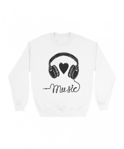 Music Life Sweatshirt | I Heart Music Sweatshirt $17.74 Sweatshirts