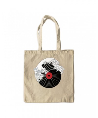 Music Life Canvas Tote Bag | Vinyl Great Wave Canvas Tote $11.60 Bags