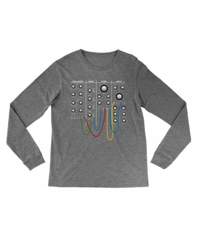 Music Life Heather Long Sleeve Shirt | Modular Synth Chest Panel Shirt $7.39 Shirts