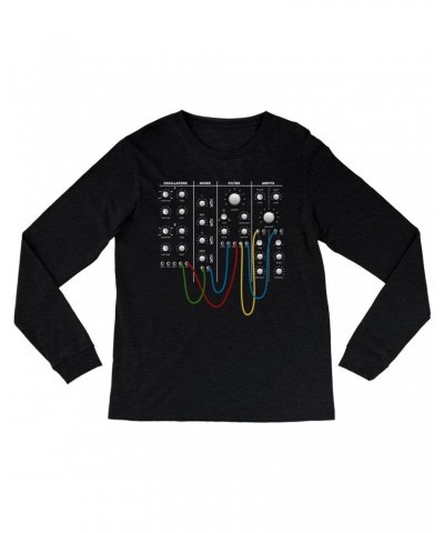 Music Life Heather Long Sleeve Shirt | Modular Synth Chest Panel Shirt $7.39 Shirts