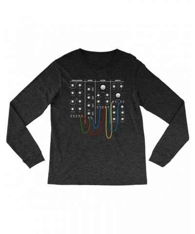 Music Life Heather Long Sleeve Shirt | Modular Synth Chest Panel Shirt $7.39 Shirts