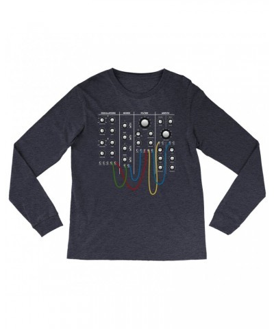 Music Life Heather Long Sleeve Shirt | Modular Synth Chest Panel Shirt $7.39 Shirts