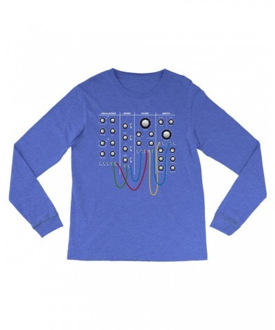 Music Life Heather Long Sleeve Shirt | Modular Synth Chest Panel Shirt $7.39 Shirts