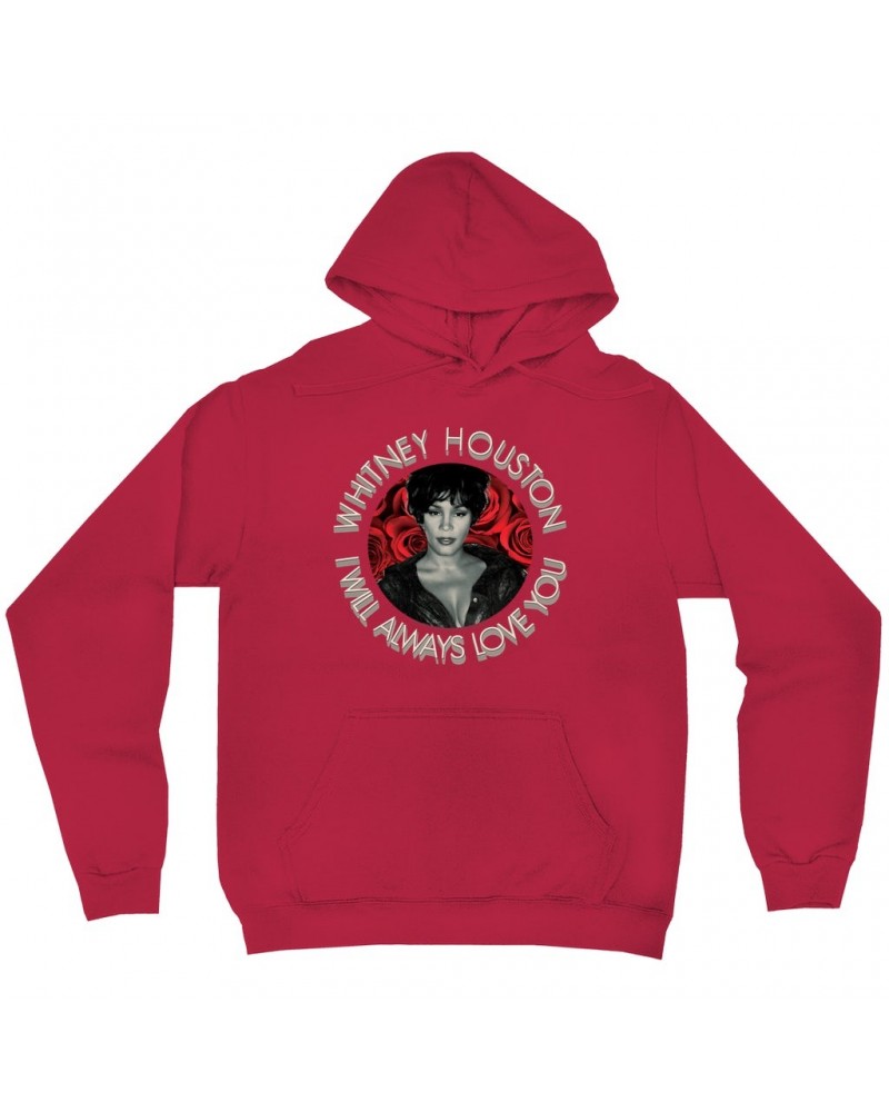 Whitney Houston Hoodie | I Will Always Love You Roses Design Hoodie $5.81 Sweatshirts