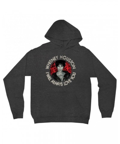 Whitney Houston Hoodie | I Will Always Love You Roses Design Hoodie $5.81 Sweatshirts