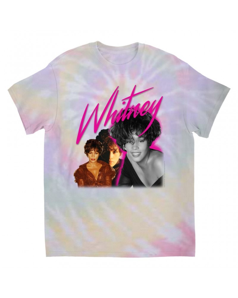 Whitney Houston T-Shirt | Whitney Pink Pop Art Photo Collage Design Tie Dye Shirt $9.83 Shirts